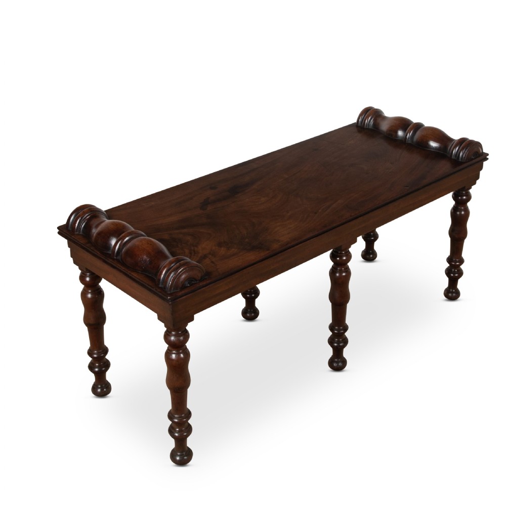 Regency Mahogany Hall Bench View IX
