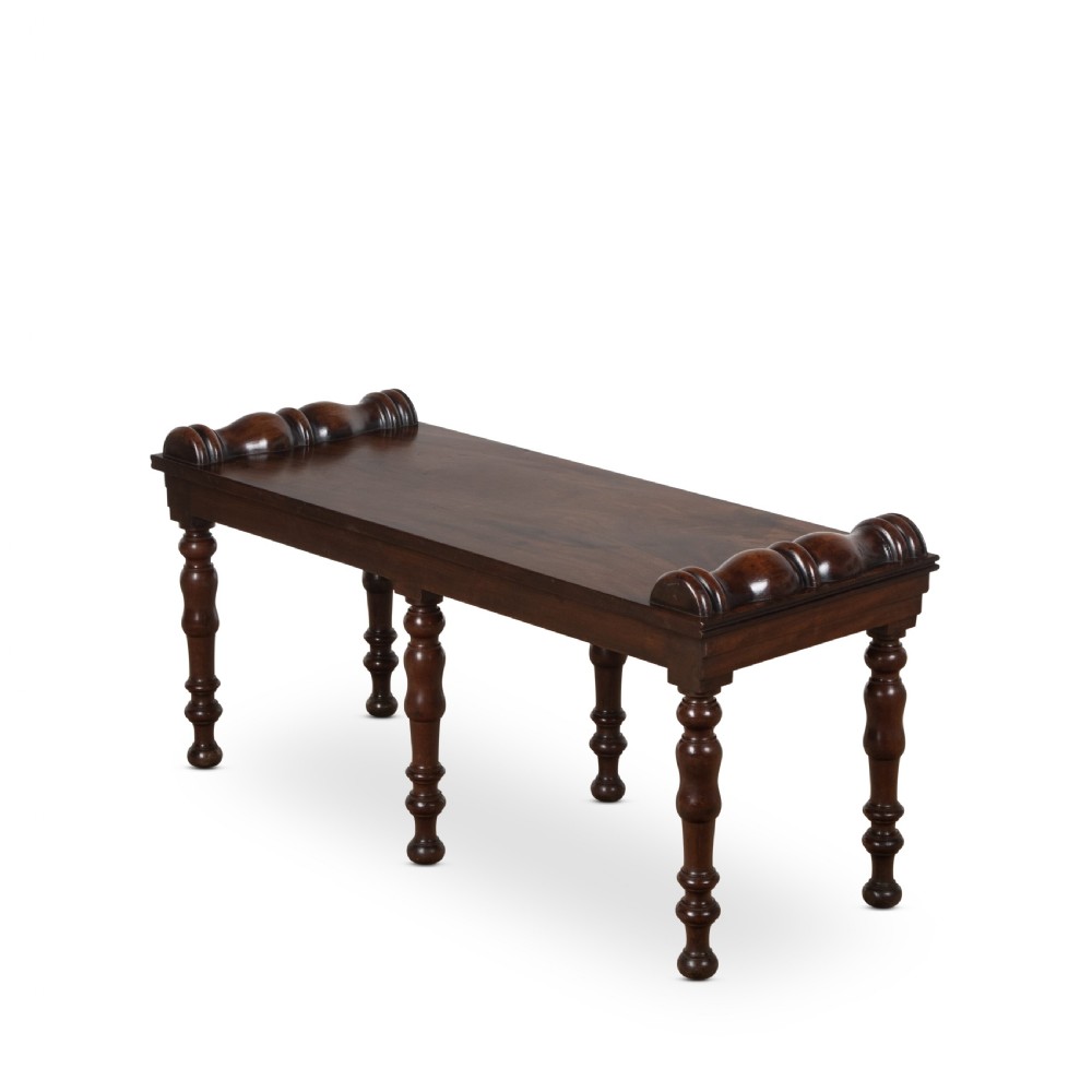 Regency Mahogany Hall Bench View XII