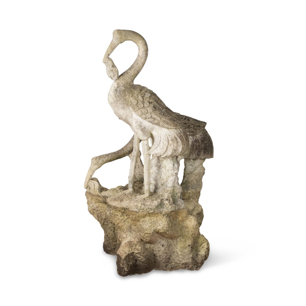 19th Century Italian Marble Cranes View II