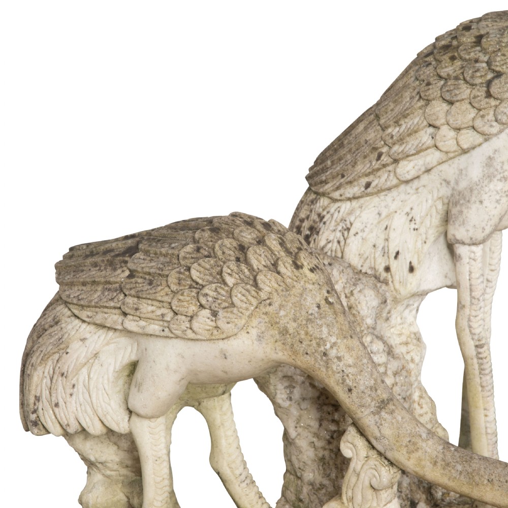 19th Century Italian Marble Cranes View VI