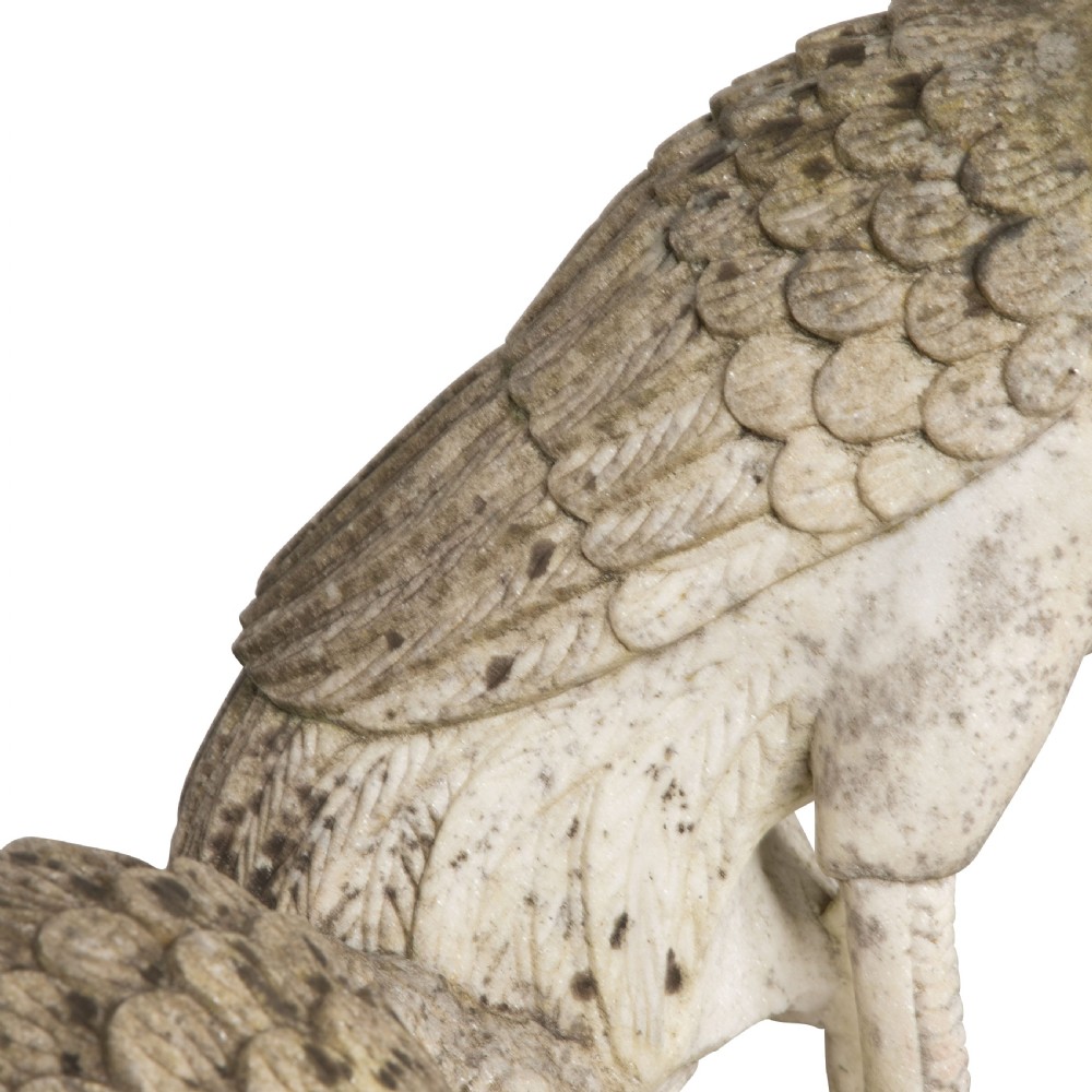 19th Century Italian Marble Cranes View X