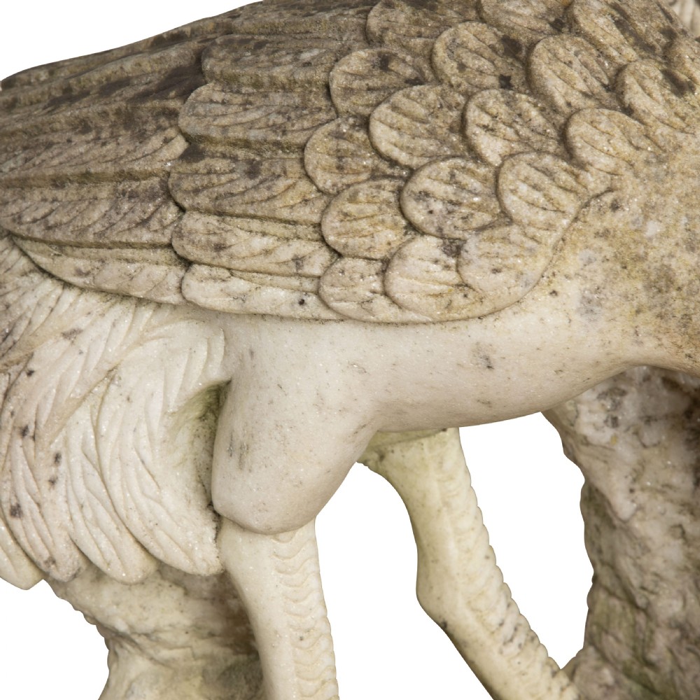 19th Century Italian Marble Cranes View XI