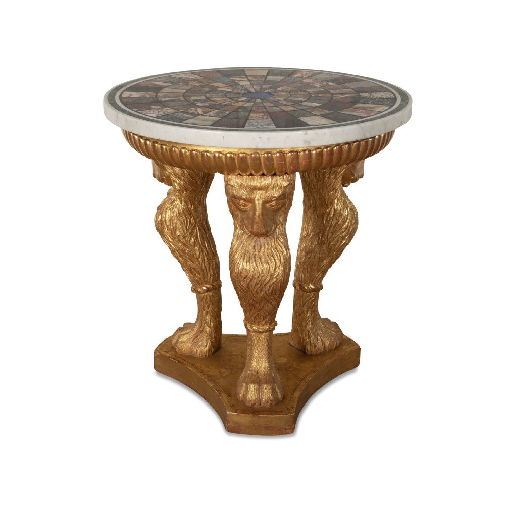 19th Century Specimen Marble and Giltwood Centre Table