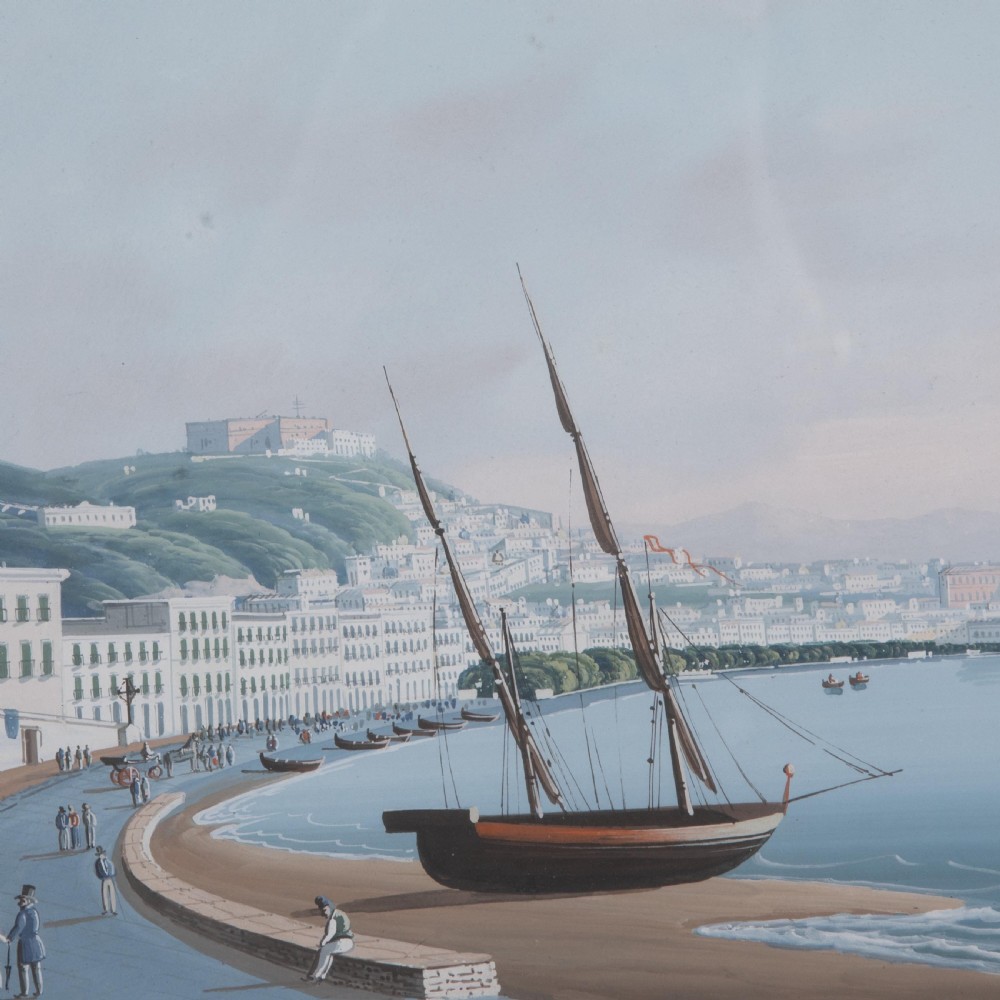 Pair of 19th Century Italian Gouaches of Naples View IV