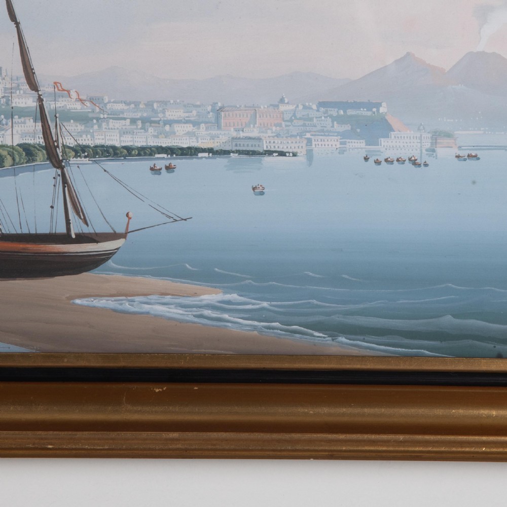 Pair of 19th Century Italian Gouaches of Naples View V