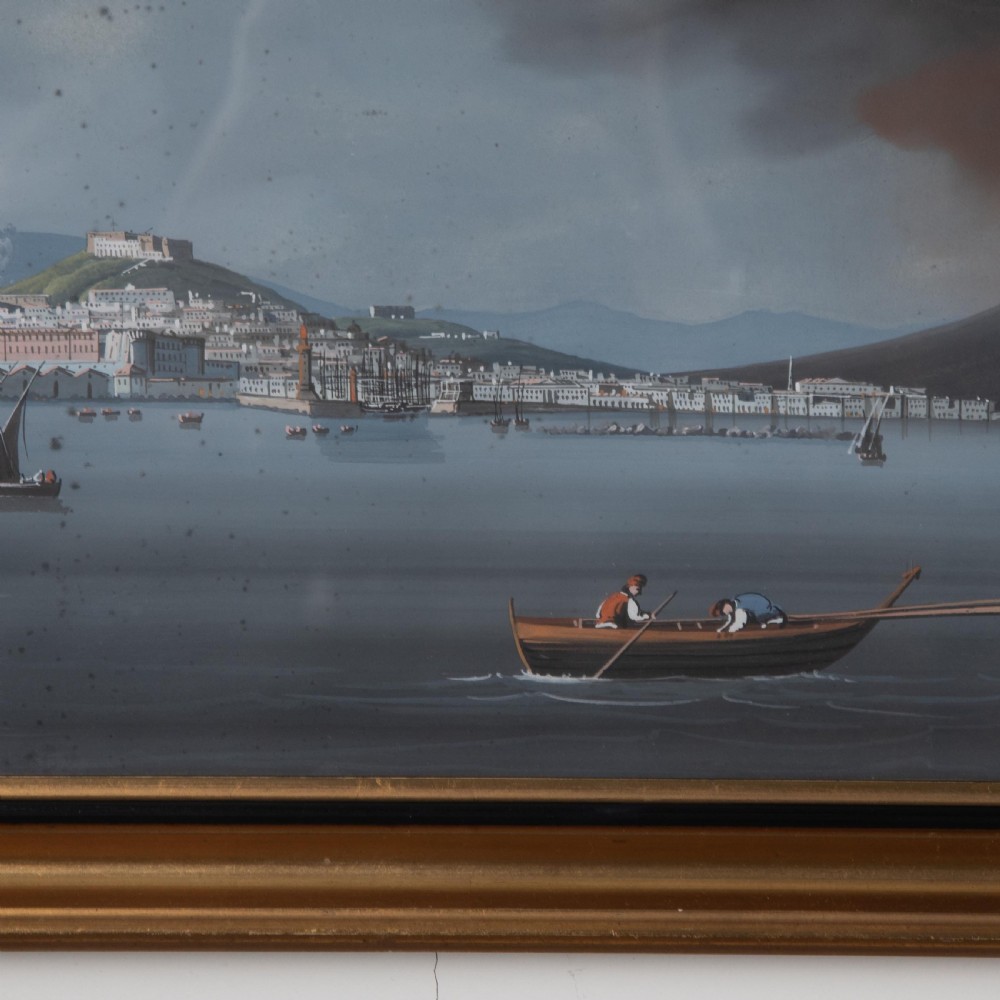 Pair of 19th Century Italian Gouaches of Naples View X