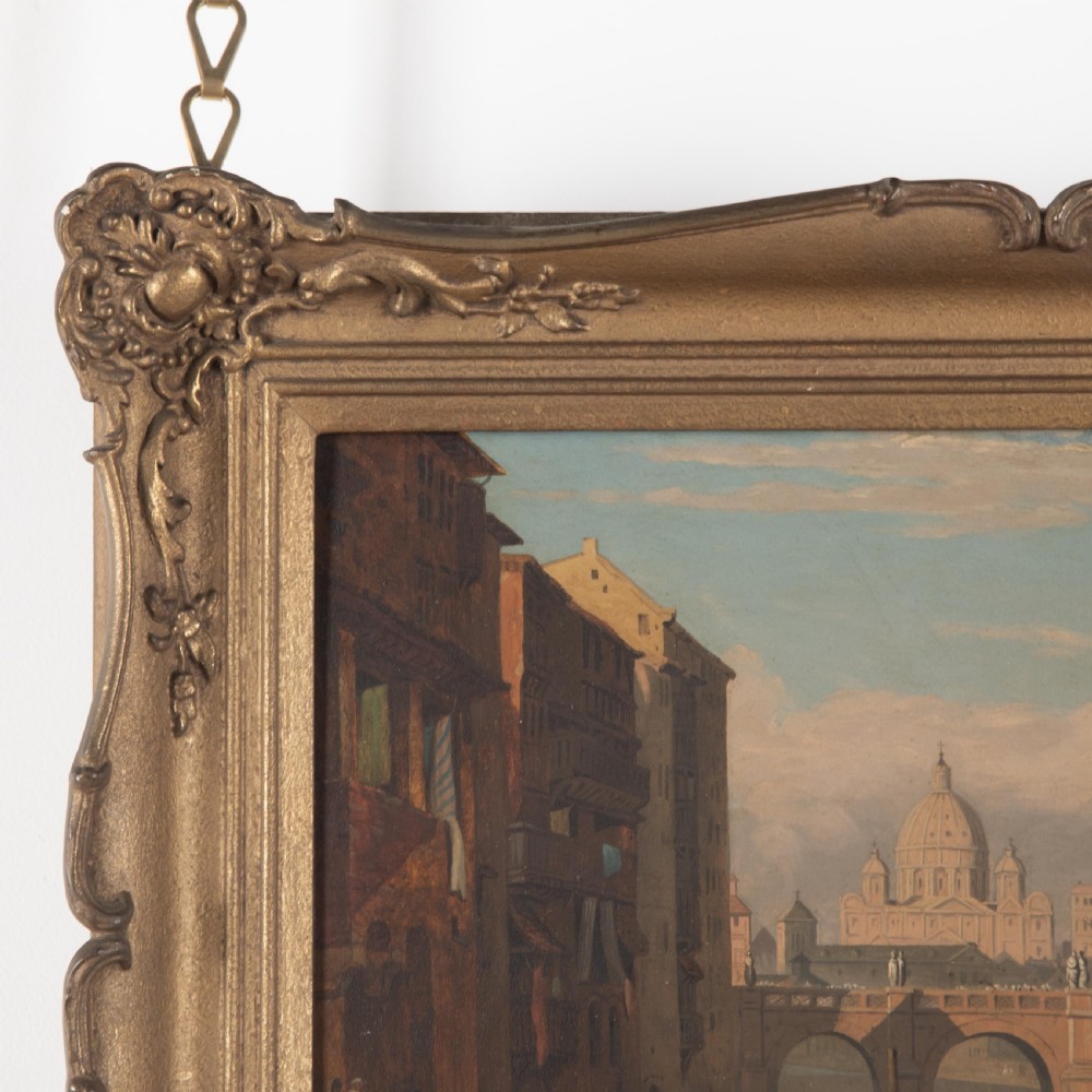 Early 19th Century Oil on panel of Rome View II