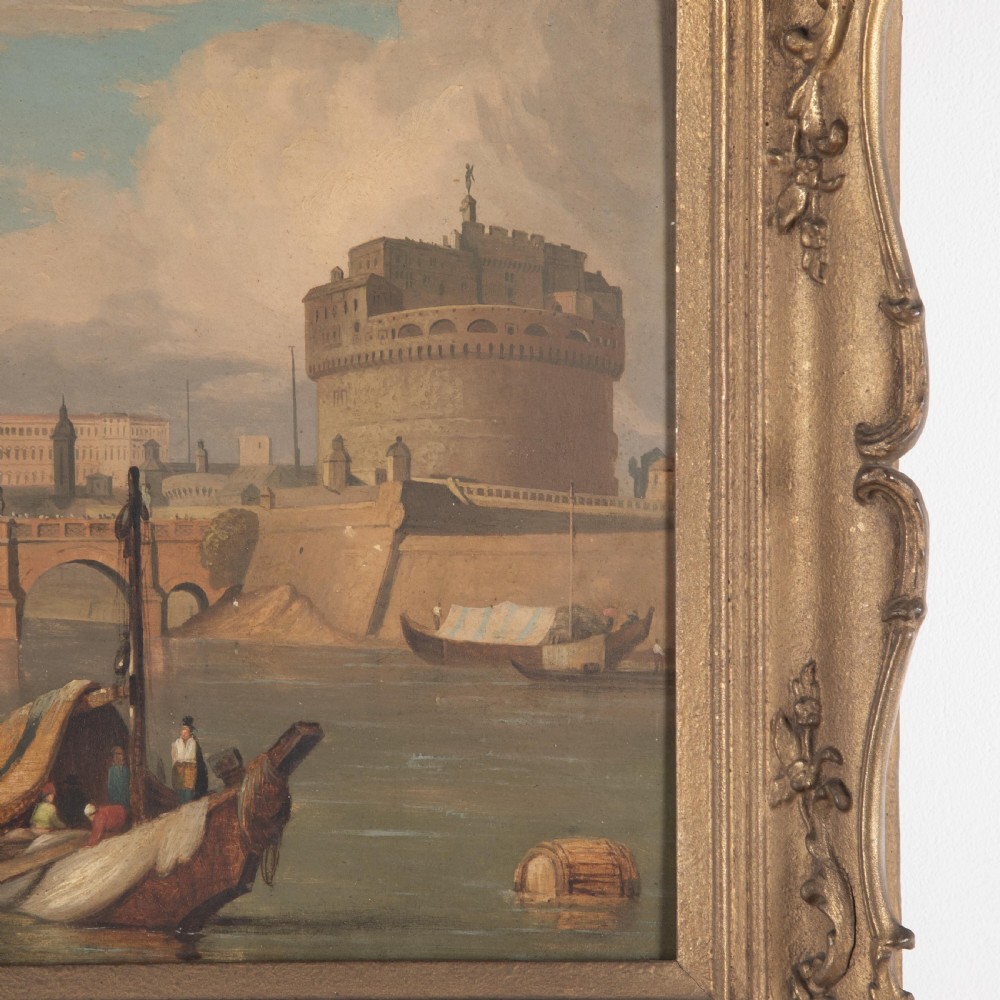 Early 19th Century Oil on panel of Rome View V