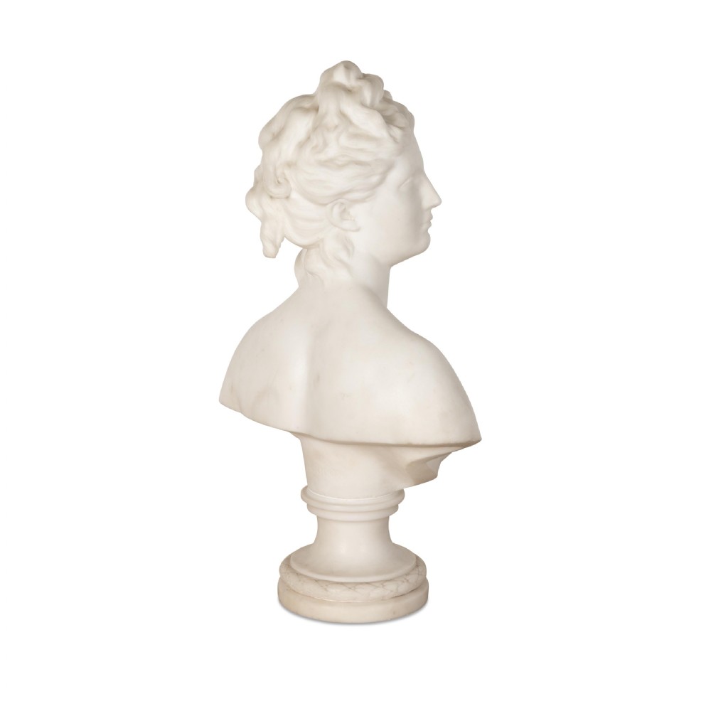 18th Century Marble Bust of Diana by Houdon View III