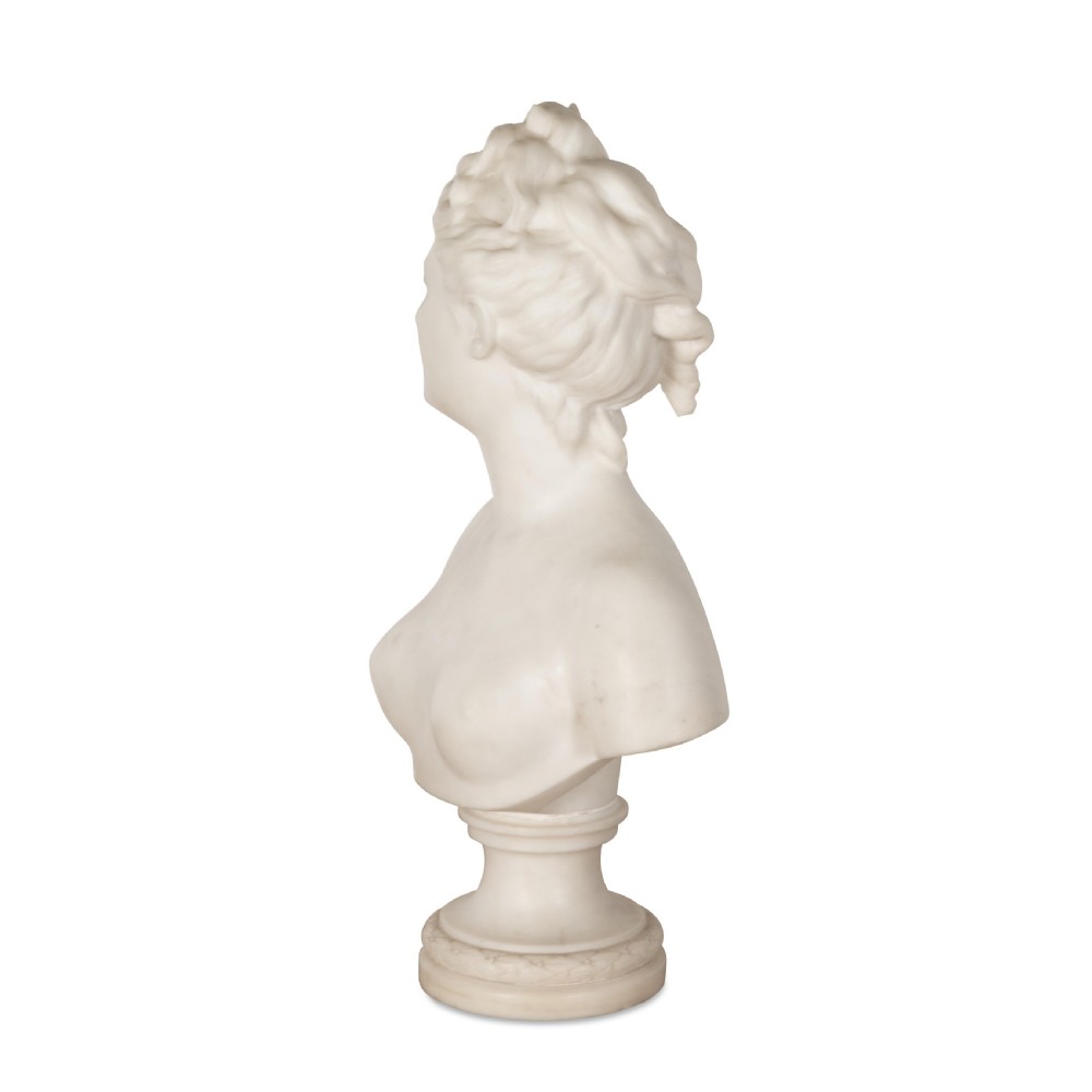 18th Century Marble Bust of Diana by Houdon View V