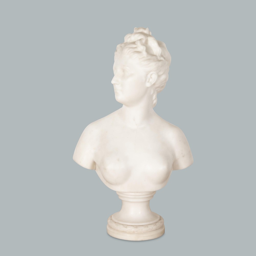 18th Century Marble Bust of Diana by Houdon