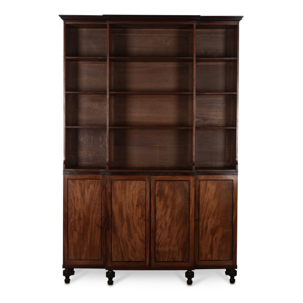 Regency Mahogany Breakfront Bookcase