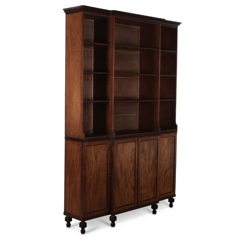 Regency Mahogany Breakfront Bookcase View IV