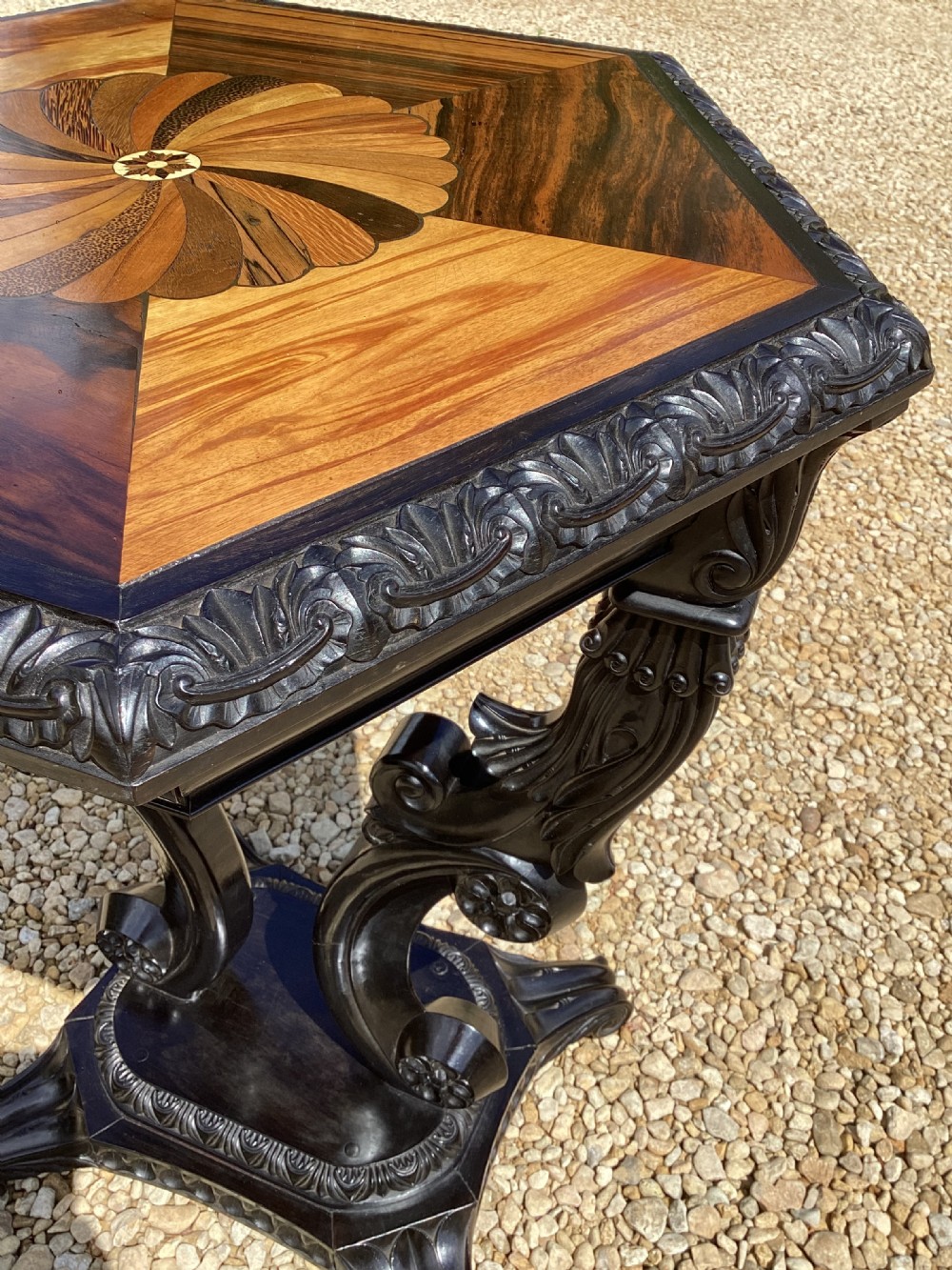 19th Century Anglo Indian Ebony Occasional Table View IV
