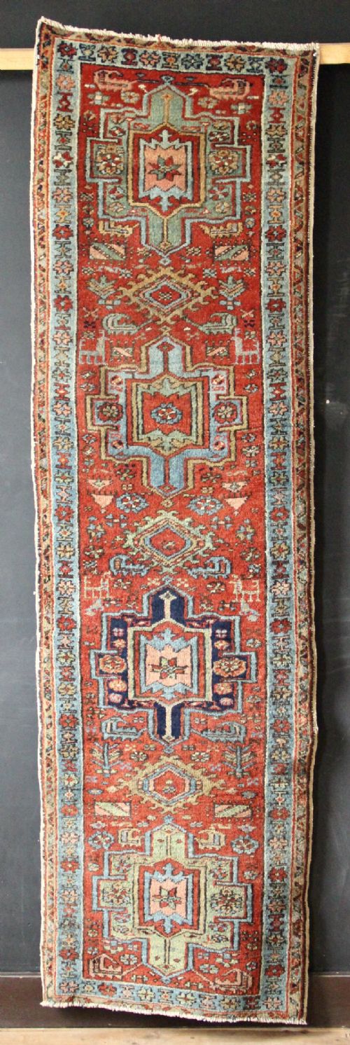 73 X 251cm Antique Narrow Heriz Runner