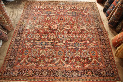 320 X 344cm Unusually Square Antique Mahal Carpet
