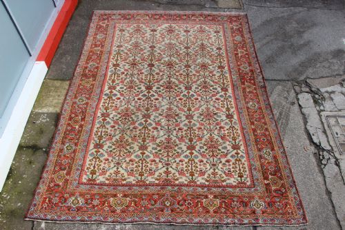 263 X 358cm Pale Mahal with Lattice, Ivory Field and Light Blue