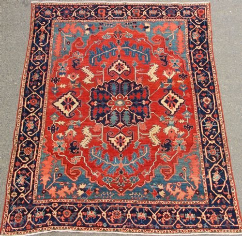 154 X 190cm Small Super Fine Antique Serapi Carpet