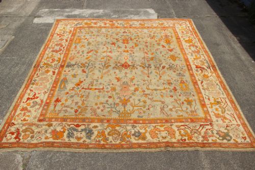 373 X 422cm Antique Oushak or Ushak Carpet