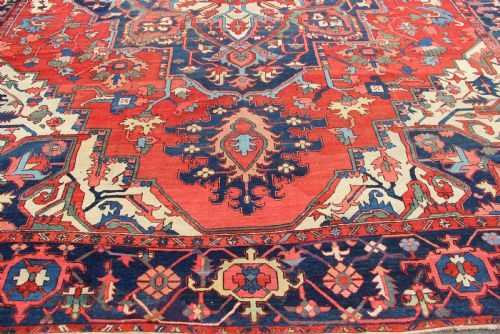 407 X 480CM OVERSIZE ANTIQUE KARADJA CARPET - ADDITIONAL PHOTO 1