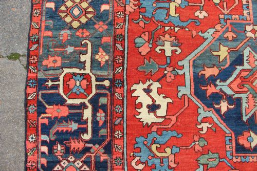 407 X 480CM OVERSIZE ANTIQUE KARADJA CARPET - ADDITIONAL PHOTO 3