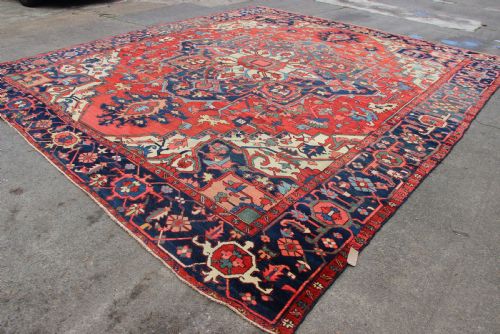 407 X 480CM OVERSIZE ANTIQUE KARADJA CARPET - ADDITIONAL PHOTO 7