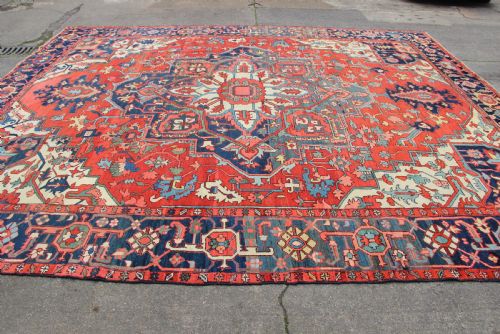 407 X 480CM OVERSIZE ANTIQUE KARADJA CARPET - ADDITIONAL PHOTO 8