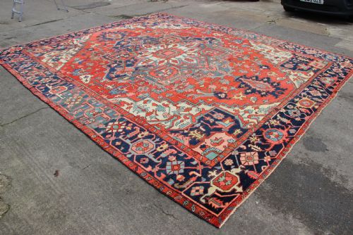 407 X 480CM OVERSIZE ANTIQUE KARADJA CARPET - ADDITIONAL PHOTO 9