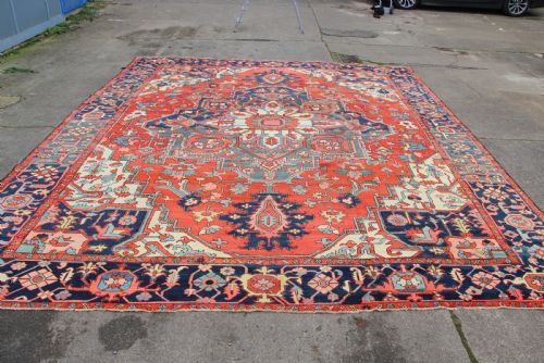 407 X 480CM OVERSIZE ANTIQUE KARADJA CARPET - ADDITIONAL PHOTO 10
