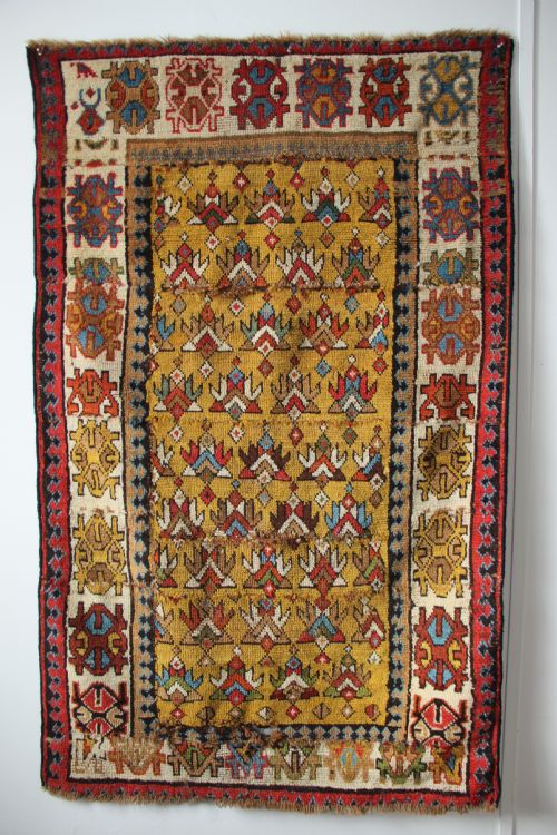 90 X 145cm Antique Nw Persian Fragments Sewn Together