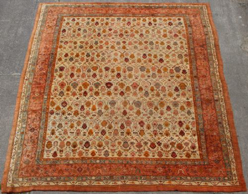 380 X 504cm Antique Oushak or Ushak Carpet