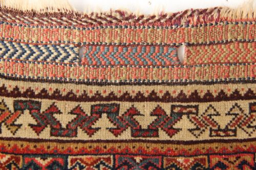 52 X 54CM EXTREMELY FINE ANTIQUE QASHQAI SADDLEBAG FACE - ADDITIONAL PHOTO 3