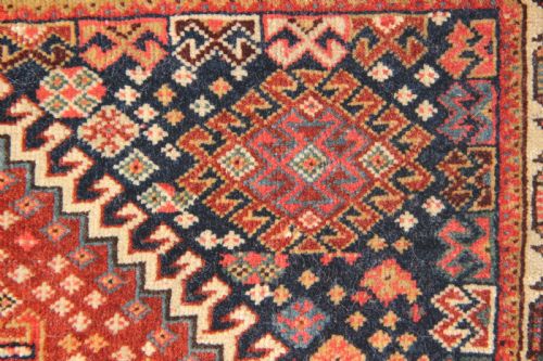 52 X 54CM EXTREMELY FINE ANTIQUE QASHQAI SADDLEBAG FACE - ADDITIONAL PHOTO 4