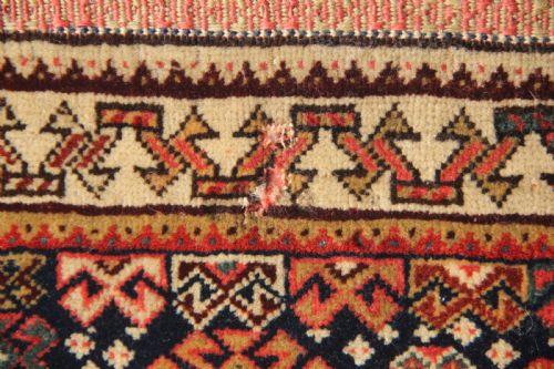 52 X 54CM EXTREMELY FINE ANTIQUE QASHQAI SADDLEBAG FACE - ADDITIONAL PHOTO 8