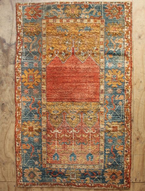 136 X 221cm Antique Angora Ushak or Oushak Rug