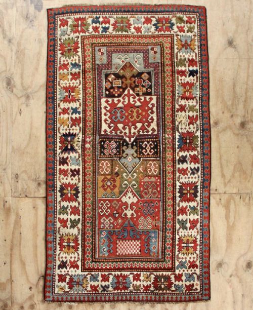 114 X 215cm Antique Fine Kazak Prayer Rug