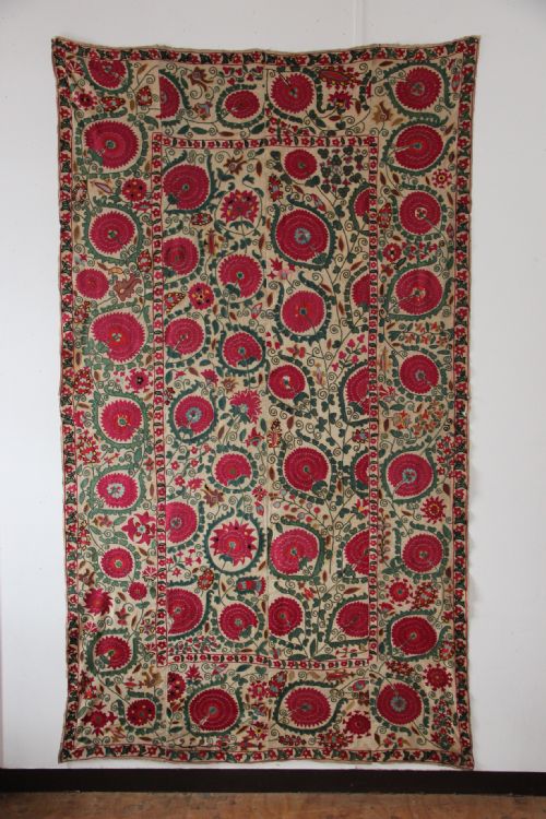 135 X 236cm Antique Suzani, Uzbeksitan