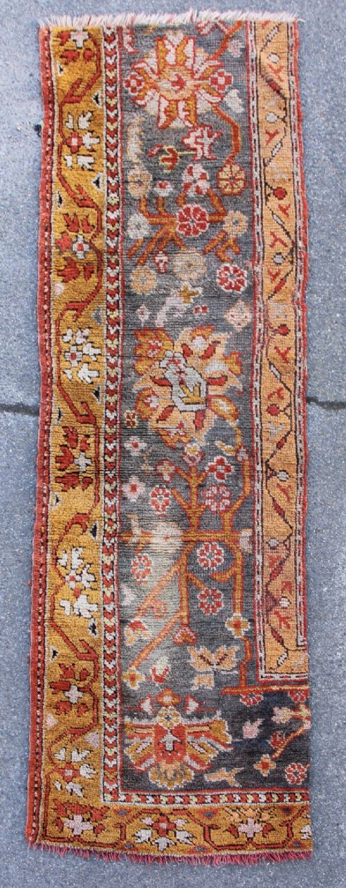74 X 238cm Antique Oushak Carpet Border Fragment