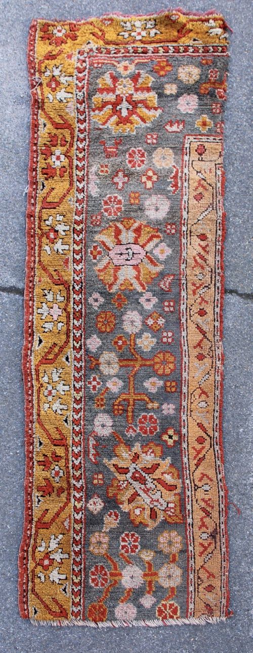 74 X 238cm Another Antique Oushak Carpet Border Fragment