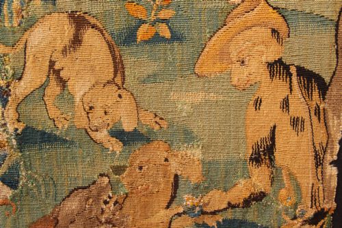 64 X 75CM 17TH CENTURY FLEMISH GAME PARK TAPESTRY - ADDITIONAL PHOTO 1