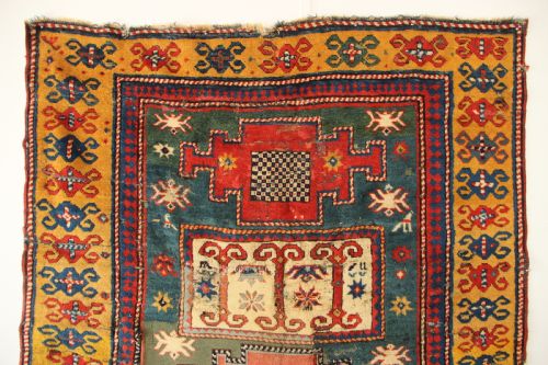 150 X 180CM SUPERB ANTIQUE CAUCASIAN KAZAK REMNANT - ADDITIONAL PHOTO 2