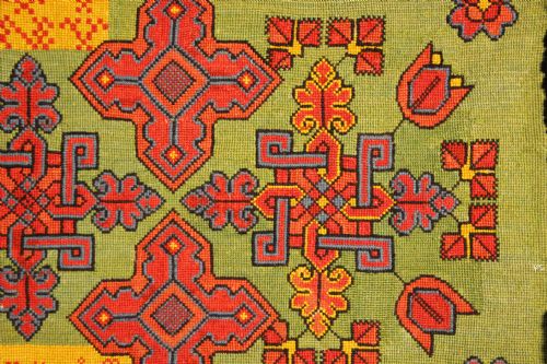 114 X 53CM SWEDISH PILLOW EMBROIDERY DATED 1843 - ADDITIONAL PHOTO 4