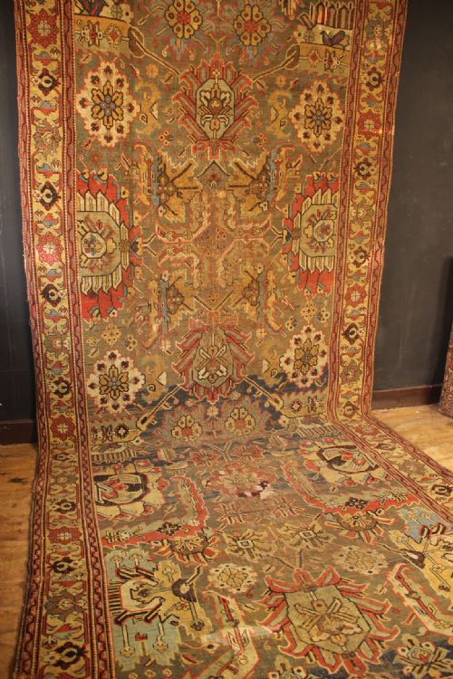 220 X 566CM 18TH CENTURY CAUCASIAN KUBA BLOSSOM CARPET - ADDITIONAL PHOTO 1