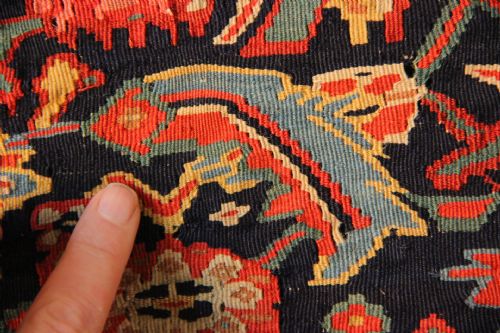 137 X 210CM MID 19TH CENTURY FINE SENNEH KILIM - ADDITIONAL PHOTO 9