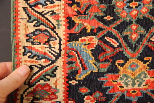 137 X 210CM MID 19TH CENTURY FINE SENNEH KILIM - ADDITIONAL PHOTO 10