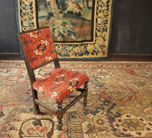 87 X 54 X 42CM EARLY ENGLISH OAK CHAIR - ADDITIONAL PHOTO 1