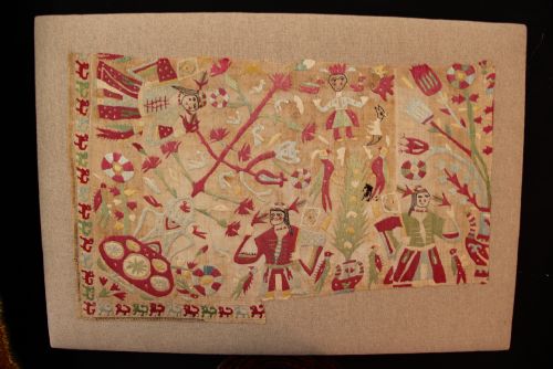 1718TH CENTURY SKYROS BEDSHEET BORDER GREEK ISLANDS