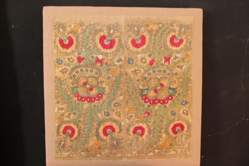 42 X 43CM 18TH CENTURY HAND TOWEL END PANEL EPIRUS GREECE