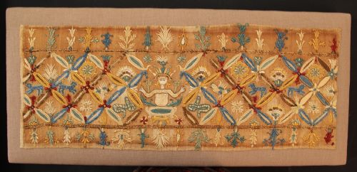 61 X 27CM 18TH CENTURY CRETAN EMBROIDERY GREEK ISLANDS