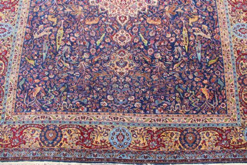 370 X 479CM FINE ANTIQUE HUNTING TABRIZ CARPET - ADDITIONAL PHOTO 1